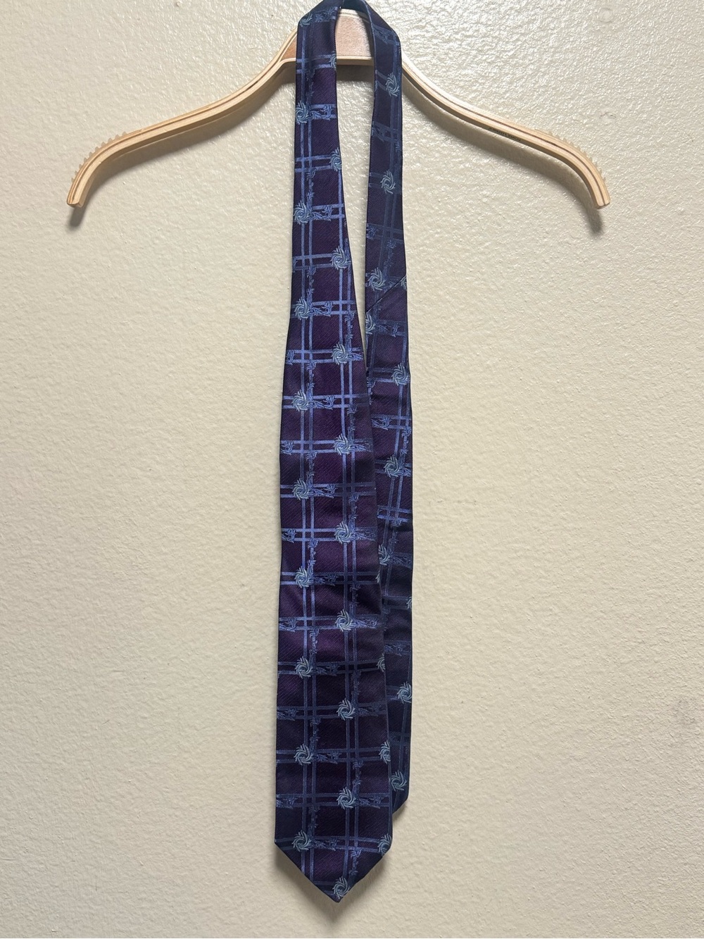 Christian Lacroix Purple Tie with blue designs